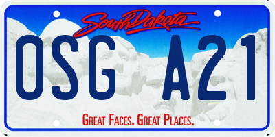 SD license plate 0SGA21