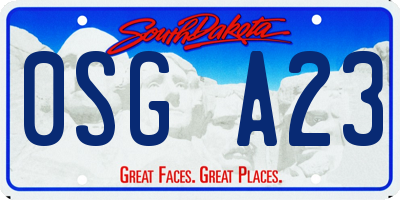 SD license plate 0SGA23