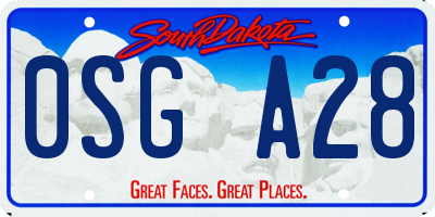 SD license plate 0SGA28