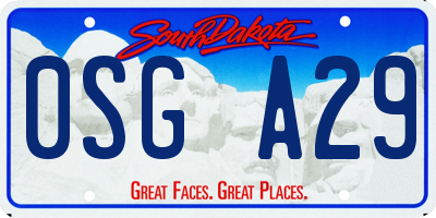 SD license plate 0SGA29