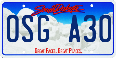 SD license plate 0SGA30