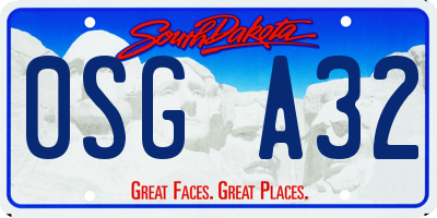 SD license plate 0SGA32