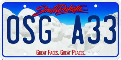 SD license plate 0SGA33