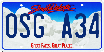 SD license plate 0SGA34