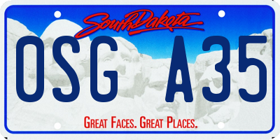 SD license plate 0SGA35