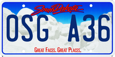SD license plate 0SGA36