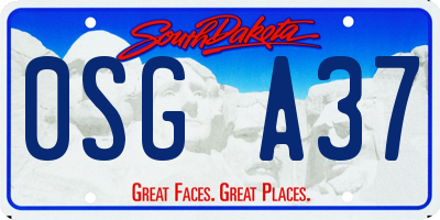 SD license plate 0SGA37