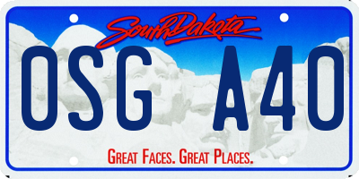 SD license plate 0SGA40