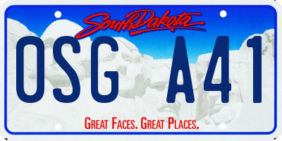 SD license plate 0SGA41