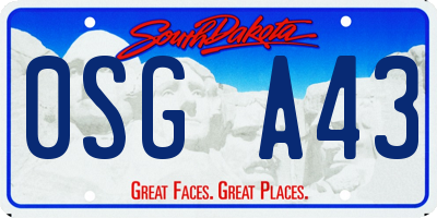 SD license plate 0SGA43