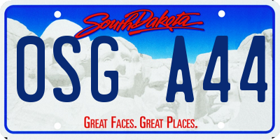 SD license plate 0SGA44