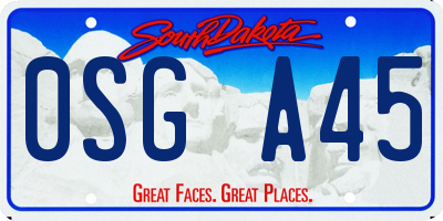SD license plate 0SGA45