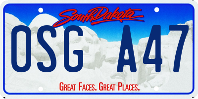 SD license plate 0SGA47