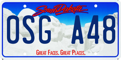 SD license plate 0SGA48