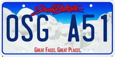 SD license plate 0SGA51