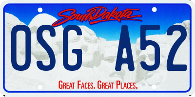 SD license plate 0SGA52