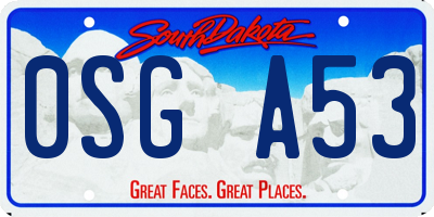 SD license plate 0SGA53