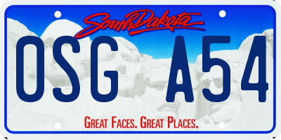 SD license plate 0SGA54