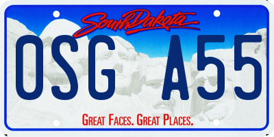 SD license plate 0SGA55