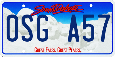 SD license plate 0SGA57