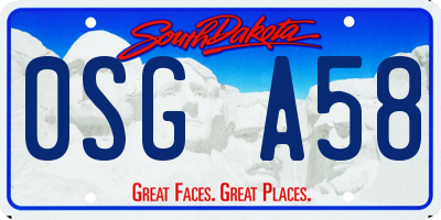 SD license plate 0SGA58