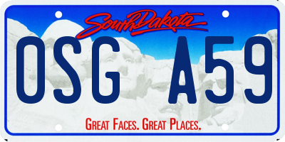 SD license plate 0SGA59