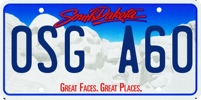 SD license plate 0SGA60