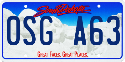 SD license plate 0SGA63