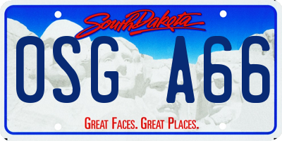 SD license plate 0SGA66