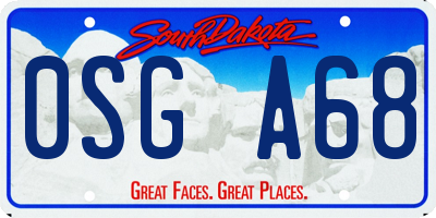SD license plate 0SGA68