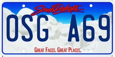 SD license plate 0SGA69