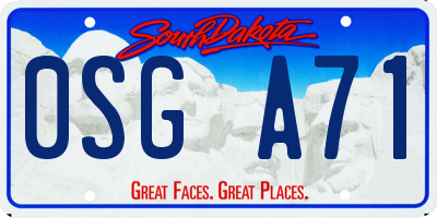 SD license plate 0SGA71