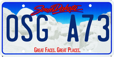 SD license plate 0SGA73