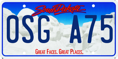 SD license plate 0SGA75