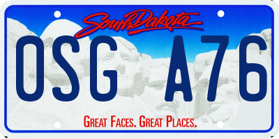SD license plate 0SGA76