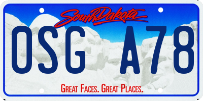 SD license plate 0SGA78