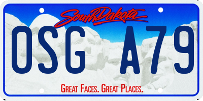 SD license plate 0SGA79