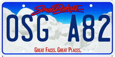 SD license plate 0SGA82