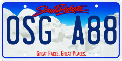 SD license plate 0SGA88