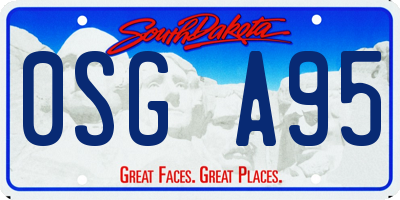 SD license plate 0SGA95