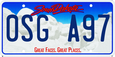 SD license plate 0SGA97