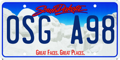 SD license plate 0SGA98