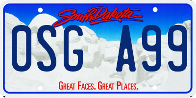 SD license plate 0SGA99