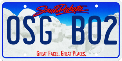 SD license plate 0SGB02
