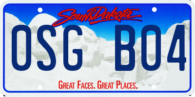 SD license plate 0SGB04
