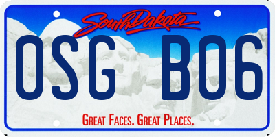 SD license plate 0SGB06