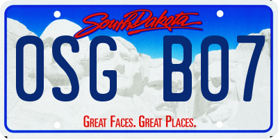 SD license plate 0SGB07