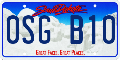 SD license plate 0SGB10