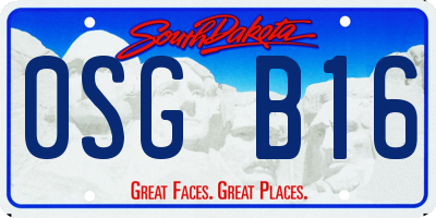 SD license plate 0SGB16