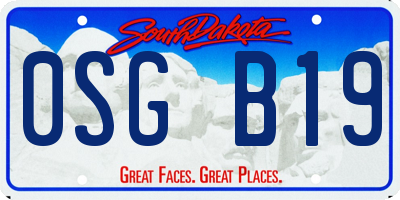 SD license plate 0SGB19